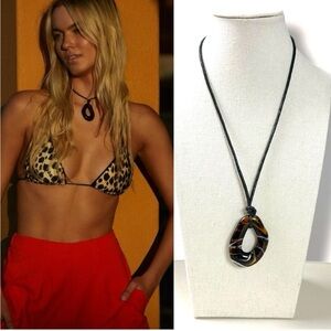 Free People Summertime Cord Choker Tiger’s Eye  NWT Bohemian Adjustable Necklace